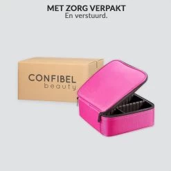 Cosmetica Koffer - Make-up Koffer Met Verstelbare Vakken - Visagie En Nagelstyliste Beauty Koffer - 26x23x9CM - Roze -Cosmeticawinkel 1200x1200 1936