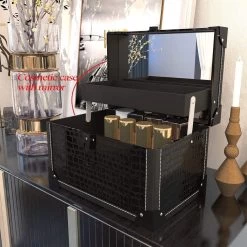 Make Up Koffer- Make Up Organizer- Beautycase -zwart -Make-upkoffer- Multifunctionele Koffer- Make-upkoffer- Sieradenkoffer- Kapperskoffer- Afneembare Schouderriem- Klassieke Zwarte Beautycase -Cosmeticawinkel 1200x1200 1975