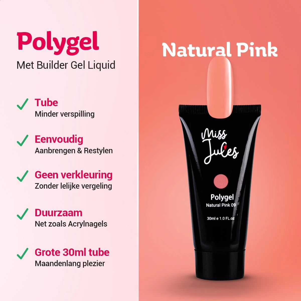 Miss Jules® Polygel Kit - 30 Ml Natural Pink - Polygel Nagels Starterspakket – Polygel Set Incl. Instructievideo (NL) – Polygel Starters Kit 4 Miss Jules® Polygel Kit - 30 Ml Natural Pink - Polygel Nagels Starterspakket – Polygel Set Incl. Instructievideo (NL) – Polygel Starters Kit - Afbeelding 2