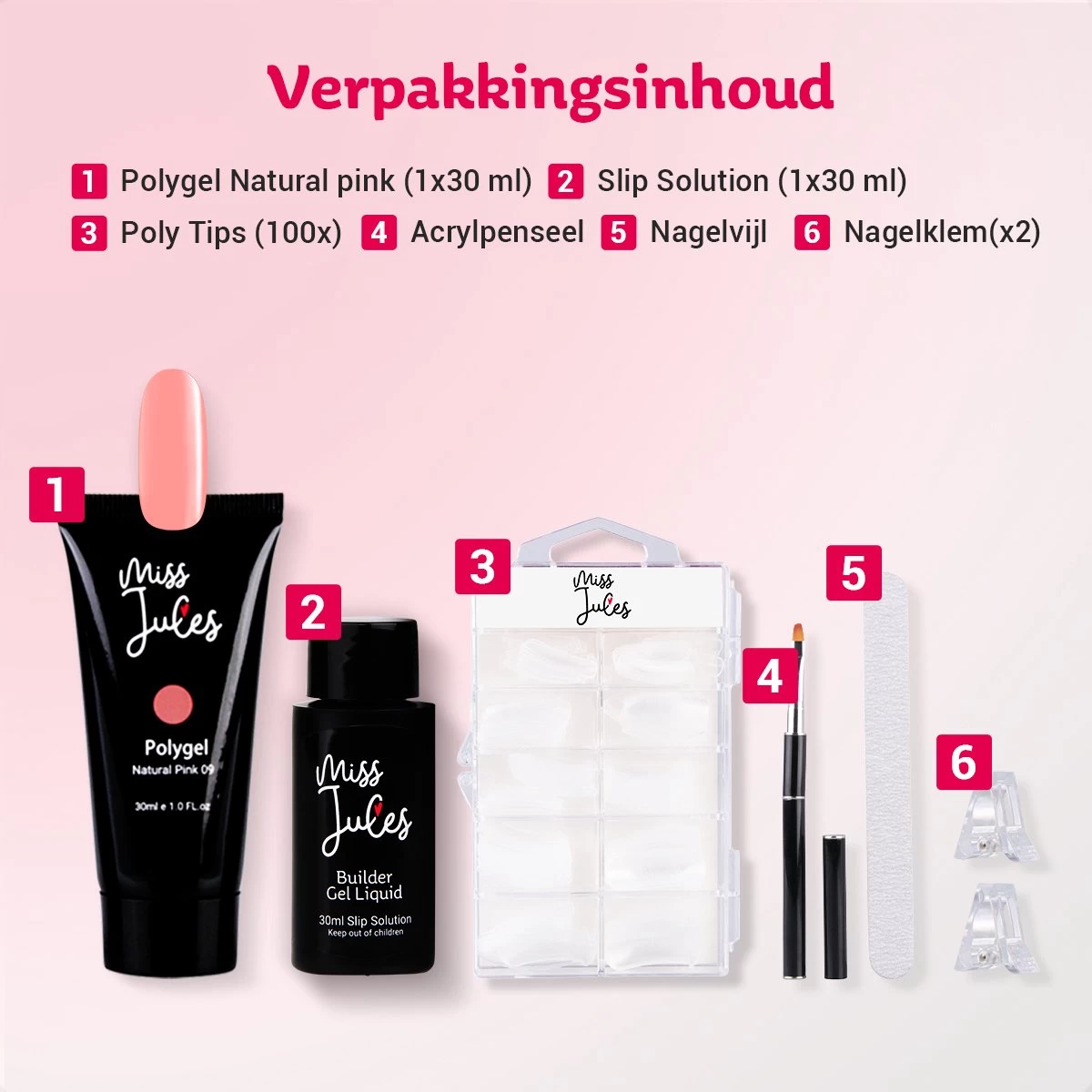 Miss Jules® Polygel Kit - 30 Ml Natural Pink - Polygel Nagels Starterspakket – Polygel Set Incl. Instructievideo (NL) – Polygel Starters Kit 6 Miss Jules® Polygel Kit - 30 Ml Natural Pink - Polygel Nagels Starterspakket – Polygel Set Incl. Instructievideo (NL) – Polygel Starters Kit - Afbeelding 4