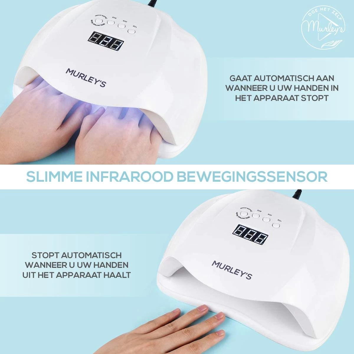 Murley’s Pro Dual Nagellamp Gellak Nageldroger - UV LED Nagel Lamp - 54 Watt - 36 LED’s 7 Murley’s Pro Dual Nagellamp Gellak Nageldroger - UV LED Nagel Lamp - 54 Watt - 36 LED’s - Afbeelding 5