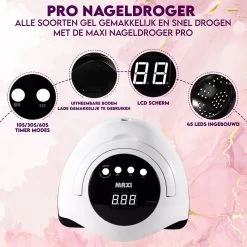 Maxi Nageldroger Pro - 168W - Uv Lamp - Nageldroger Lamp - Nageldroger Voor Gelnagels - Geschikt Voor Elke Nagel Gellak 12 Maxi Nageldroger Pro - 168W - Uv Lamp - Nageldroger Lamp - Nageldroger Voor Gelnagels - Geschikt Voor Elke Nagel Gellak -Cosmeticawinkel 1200x1200 475