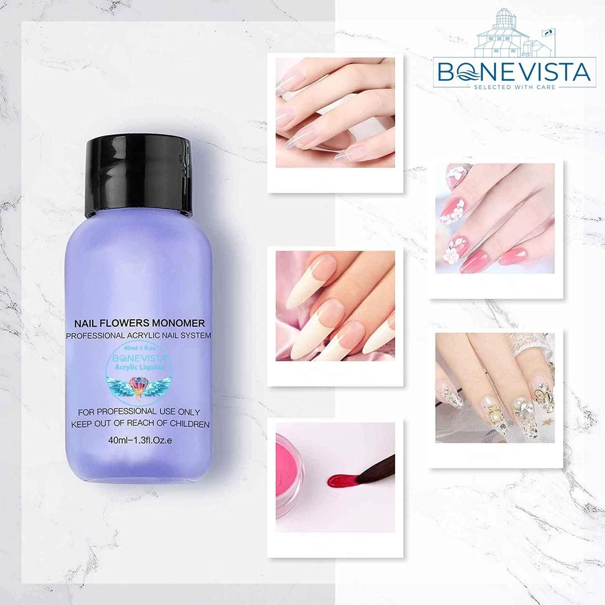 Bone Vista® Acryl Nagels Starterspakket - Wit, Roze & Transparant - Professionele Kunstnagels 5 Bone Vista® Acryl Nagels Starterspakket - Wit, Roze & Transparant - Professionele Kunstnagels - Afbeelding 3