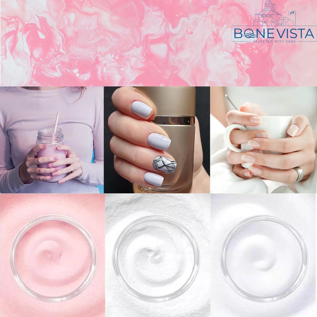 Bone Vista® Acryl Nagels Starterspakket - Wit, Roze & Transparant - Professionele Kunstnagels 7 Bone Vista® Acryl Nagels Starterspakket - Wit, Roze & Transparant - Professionele Kunstnagels - Afbeelding 5