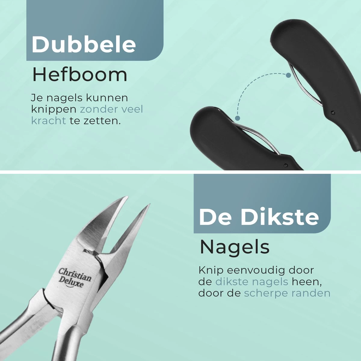 Christian Deluxe® - Professionele Nageltang Set - Nagelriemreiniger - Luxe Giftbox - Nageltang Voor Harde Teennagels - Professionele Nagelknipper - Nageltang Voor Ingegroeide Teennagel - Nageltang Kalknagels - Nagelknipper - Roestvrijstaal 4 Christian Deluxe® - Professionele Nageltang Set - Nagelriemreiniger - Luxe Giftbox - Nageltang Voor Harde Teennagels - Professionele Nagelknipper - Nageltang Voor Ingegroeide Teennagel - Nageltang Kalknagels - Nagelknipper - Roestvrijstaal - Afbeelding 2