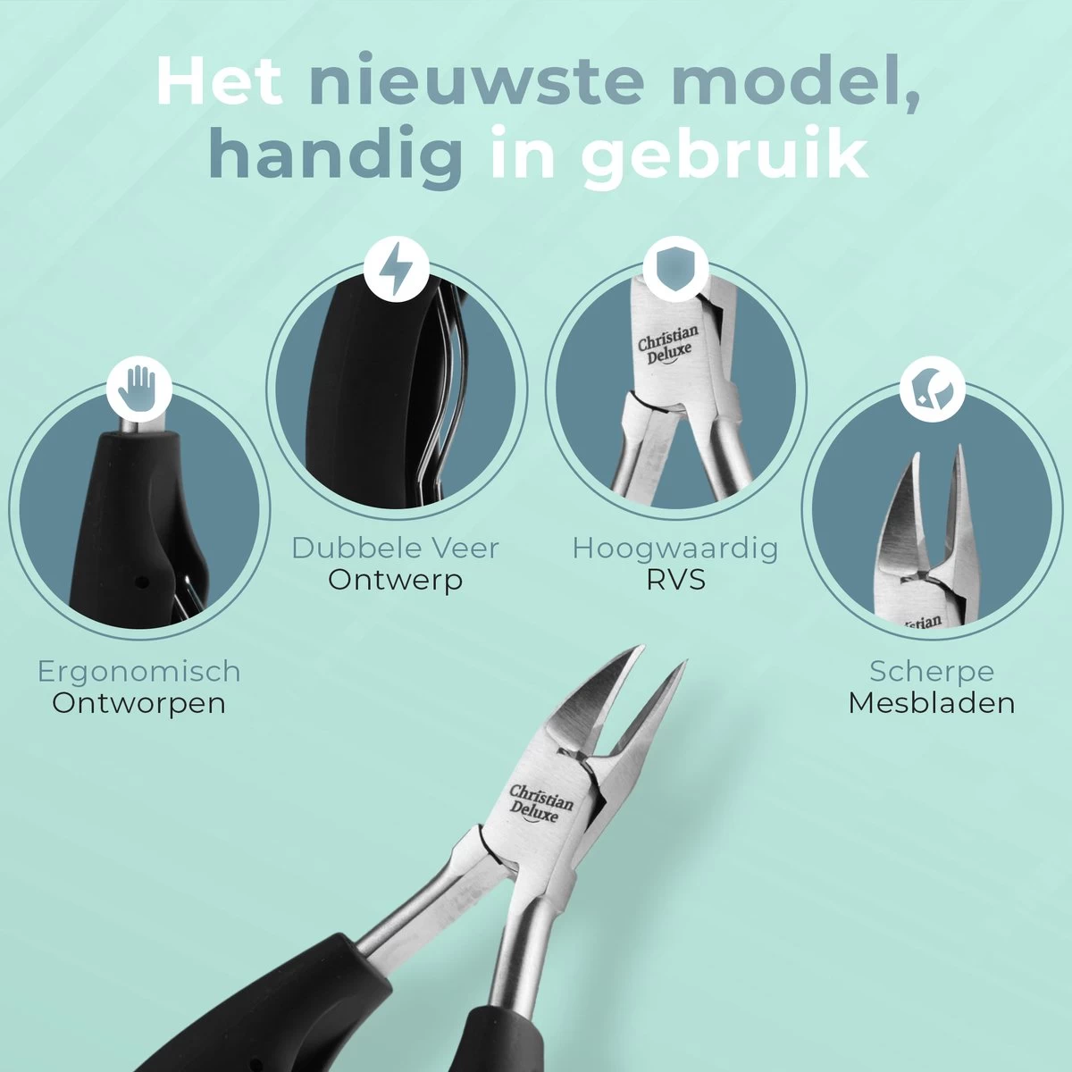 Christian Deluxe® - Professionele Nageltang Set - Nagelriemreiniger - Luxe Giftbox - Nageltang Voor Harde Teennagels - Professionele Nagelknipper - Nageltang Voor Ingegroeide Teennagel - Nageltang Kalknagels - Nagelknipper - Roestvrijstaal 8 Christian Deluxe® - Professionele Nageltang Set - Nagelriemreiniger - Luxe Giftbox - Nageltang Voor Harde Teennagels - Professionele Nagelknipper - Nageltang Voor Ingegroeide Teennagel - Nageltang Kalknagels - Nagelknipper - Roestvrijstaal - Afbeelding 6