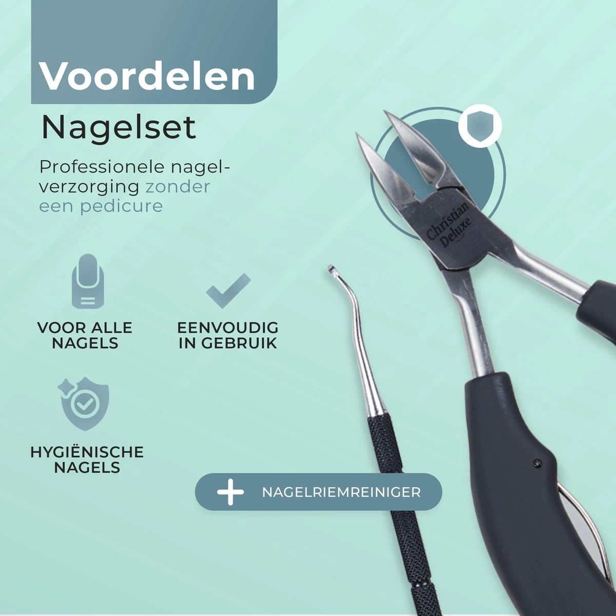 Christian Deluxe® - Professionele Nageltang Set - Nagelriemreiniger - Luxe Giftbox - Nageltang Voor Harde Teennagels - Professionele Nagelknipper - Nageltang Voor Ingegroeide Teennagel - Nageltang Kalknagels - Nagelknipper - Roestvrijstaal 9 Christian Deluxe® - Professionele Nageltang Set - Nagelriemreiniger - Luxe Giftbox - Nageltang Voor Harde Teennagels - Professionele Nagelknipper - Nageltang Voor Ingegroeide Teennagel - Nageltang Kalknagels - Nagelknipper - Roestvrijstaal - Afbeelding 7