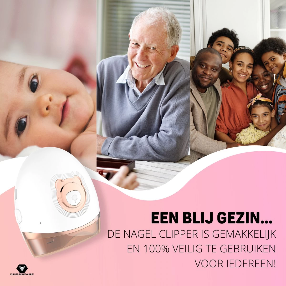 Vulpes BeautyCare® Elektrische Nagelknipper - Nagelschaar Met Opvangbakje – Veilige Nagelschaar Voor Baby’s, Kinderen, Volwassenen En Ouderen - Draadloos En Geruisloos – USB-Oplaadbaar – Rosé / Wit 6 Vulpes BeautyCare® Elektrische Nagelknipper - Nagelschaar Met Opvangbakje – Veilige Nagelschaar Voor Baby’s, Kinderen, Volwassenen En Ouderen - Draadloos En Geruisloos – USB-Oplaadbaar – Rosé / Wit - Afbeelding 4