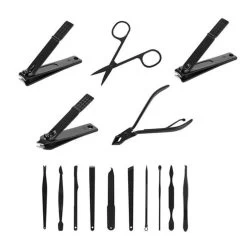 In Round Nagelset 16-delig Met Etui – Manicure Set – Pedicure Set - Staal – Zwart / Rood – Nagelsetje – Nagel Knipper – Nagelknipper – Manicureset – Nagelschaar – Pedicureset – Nagelverzorging – Nageltang – Nail Clipper -Cosmeticawinkel 1200x1200 613