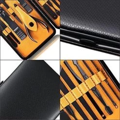 Nagelknipper Set - Pedicureset - 15 Delige - Roestvrij Staal - Met Draagkoffer - Geel Zwart -Cosmeticawinkel 1200x1200 626