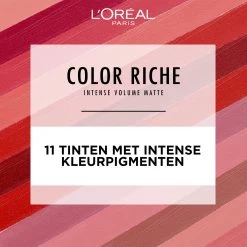 L'Oréal Paris - Color Riche Intense Volume Matte Lipstick- 482 Le Mauve Indomptable - Roze Lippenstift -Cosmeticawinkel 1200x1200 742