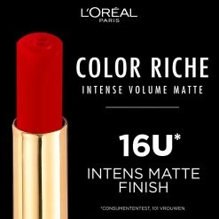 L'Oréal Paris - Color Riche Intense Volume Matte Lipstick- 482 Le Mauve Indomptable - Roze Lippenstift -Cosmeticawinkel 1200x1200 744