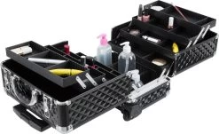 Dreamble Make-up Koffer - Make-up Trolley - Zwart - Rijdbaar - Met Wieltjes - Compact - 8 Vakken - Met Slot - 2 Sleutels -Cosmeticawinkel 1200x732 3