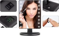Make-Up Spiegel - LED Verlichting - Zwart - Cosmetica Spiegel - Scheerspiegel -Cosmeticawinkel 1200x739 1