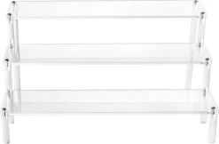 QWORK 3-laags Acryl Displaystandaard, Transparant Acryl Display Riser Plank Voor Figuren, Sieraden, Cupcake, Lippenstift, Nagellak, Kruiden, 30x21x15cm -Cosmeticawinkel 1200x786 2