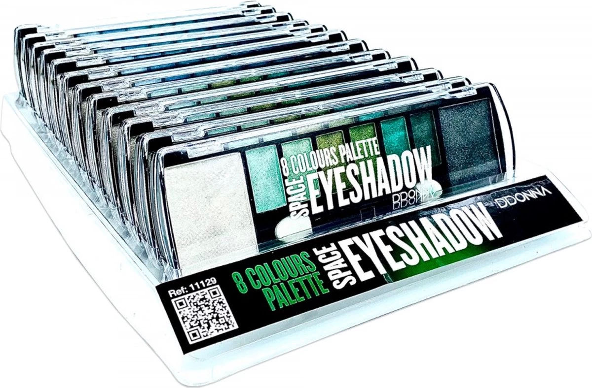 D'Donna - Oogschaduw Palette - Space Verde - Met Lange Applicator - 8 Kleuren: Wit / Groen / Zwart - 1 Doosje Met 10 Gram Inhoud 5 D'Donna - Oogschaduw Palette - Space Verde - Met Lange Applicator - 8 Kleuren: Wit / Groen / Zwart - 1 Doosje Met 10 Gram Inhoud - Afbeelding 3