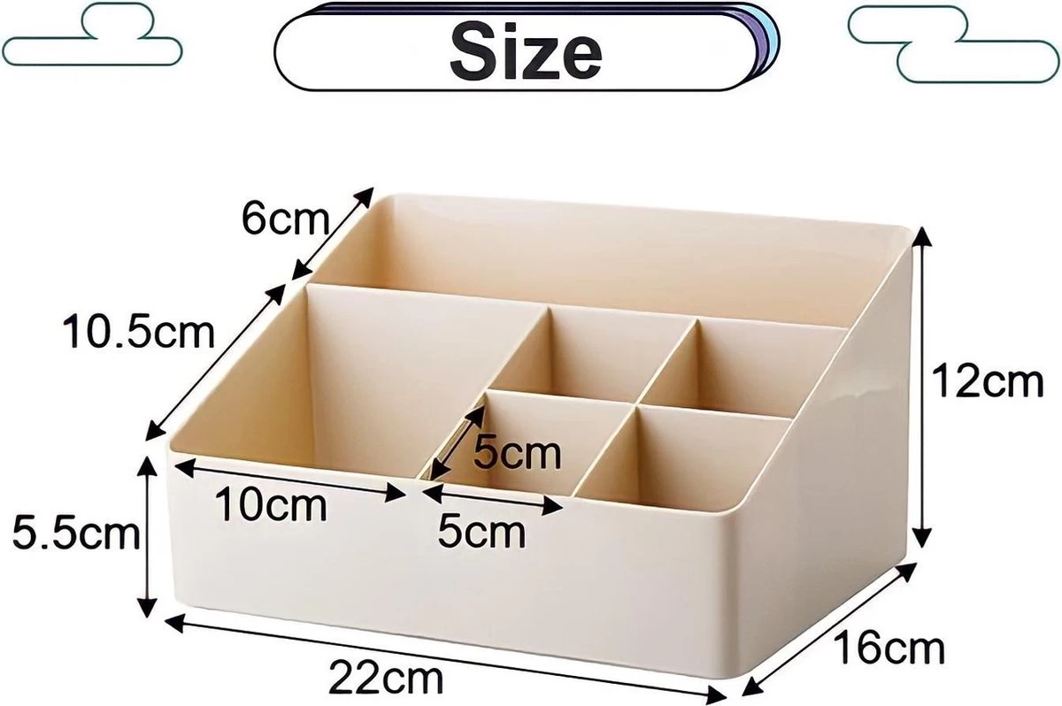 Merkloos Make-Up Organizers - Opbergdoos - Cosmetica - Beige - Sieraden - Nagelak - Make Up Organizer - Make Up Organizers 6 Merkloos Make-Up Organizers - Opbergdoos - Cosmetica - Beige - Sieraden - Nagelak - Make Up Organizer - Make Up Organizers - Afbeelding 4