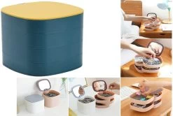 Borvat® | Organizer Juwelen | Sieraden | Make-up | Met Spiegel | Kunststof | Jewellery Box | Opberg Doosje Sieraden | Sieraden Opbergen | Reisetui Sieraden -Cosmeticawinkel 1200x807 2