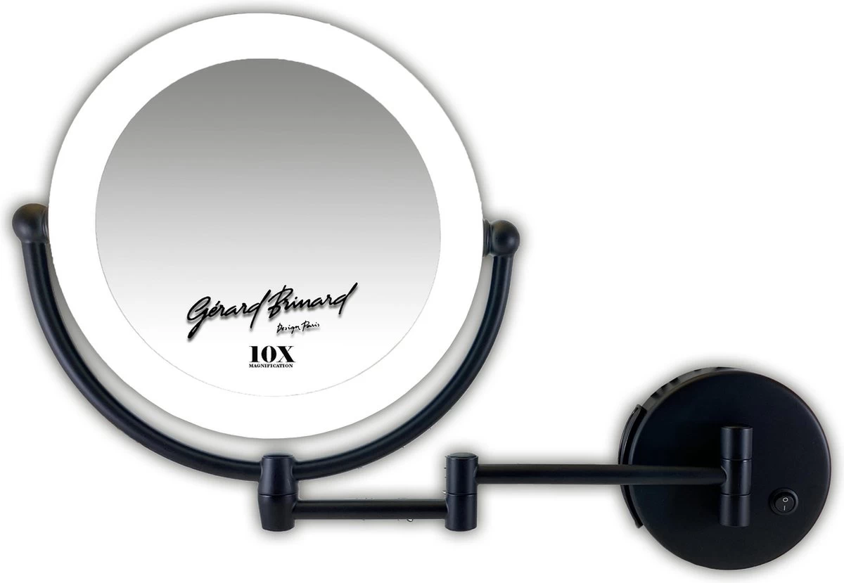 Metalen Verlichte Wand Knik Arm Make-up LED Spiegel Mat Zwart, Dubbelzijdig Verlicht, 10x Vergroting 22cm Doorsnee, Inculsief 4x AA Batterijen En Stroomkabel(USB) Badkamer Spiegel 6 Metalen Verlichte Wand Knik Arm Make-up LED Spiegel Mat Zwart, Dubbelzijdig Verlicht, 10x Vergroting 22cm Doorsnee, Inculsief 4x AA Batterijen En Stroomkabel(USB) Badkamer Spiegel - Afbeelding 4