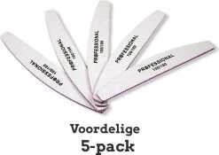Professionele Nagelvijl 5pcs - Moon #100/180 - Top Kwaliteit - Gratis Verzending