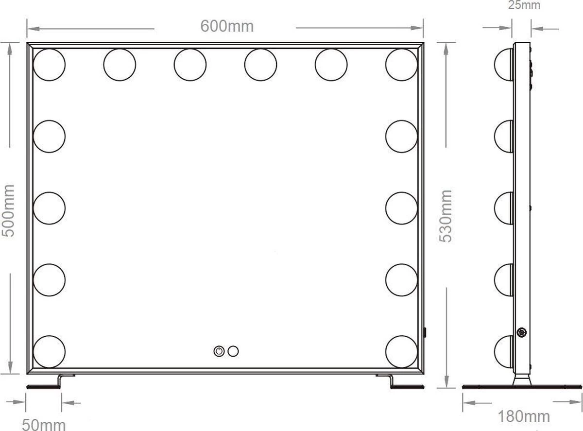 Hollywood Spiegel | Videri Vanity Zwart | Spiegel Met Verlichting | Make Up Spiegel | Visagie Spiegel | Cosmetische Spiegel | Dimbaar 4 Hollywood Spiegel | Videri Vanity Zwart | Spiegel Met Verlichting | Make Up Spiegel | Visagie Spiegel | Cosmetische Spiegel | Dimbaar - Afbeelding 2