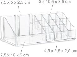 Relaxdays Make-up Organizer - Tweedelig - Cosmetica Opbergdoos - Transparant -Cosmeticawinkel 1200x892 1