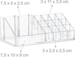 Relaxdays Make-up Organizer - Tweedelig - Cosmetica Opbergdoos - Transparant -Cosmeticawinkel 1200x918