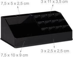 Relaxdays Make-up Organizer - Tweedelig - Cosmetica Opbergdoos + Lippenstift Houder - Zwart -Cosmeticawinkel 1200x941 5