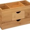 Sieraden/make-up Organizer Met 3 Vakken En 2 Lades 24 X 14,5 Cm Van Bamboe - Sieradenkastje - Make-upkastje - Organizers 1 Sieraden/make-up Organizer Met 3 Vakken En 2 Lades 24 X 14,5 Cm Van Bamboe - Sieradenkastje - Make-upkastje - Organizers -Cosmeticawinkel 1200x944