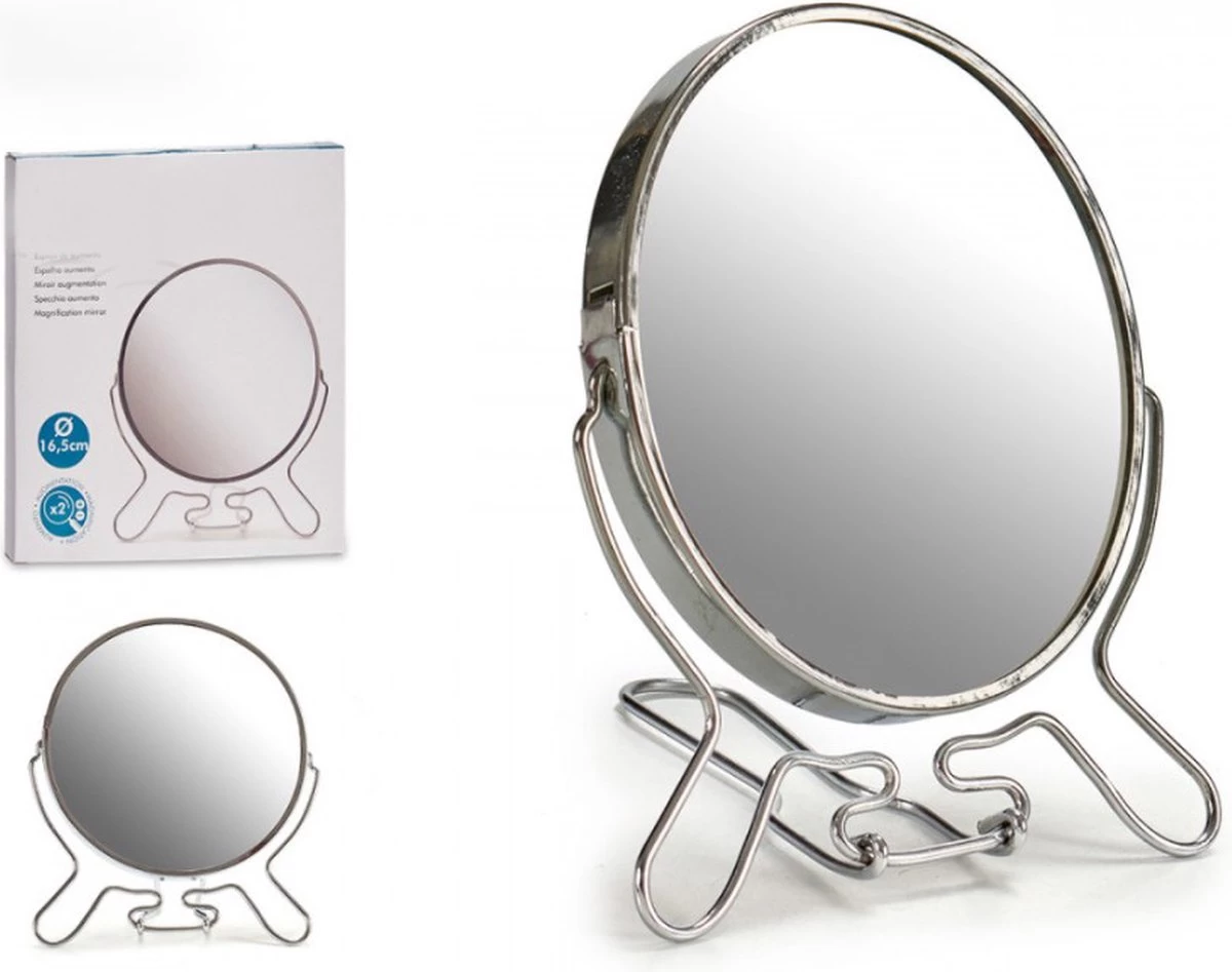 Merkloos Scheerspiegel 12cm 2-zijdig (één Zijde 2x Vergrotend) - Aluminium 4 Merkloos Scheerspiegel 12cm 2-zijdig (één Zijde 2x Vergrotend) - Aluminium - Afbeelding 2