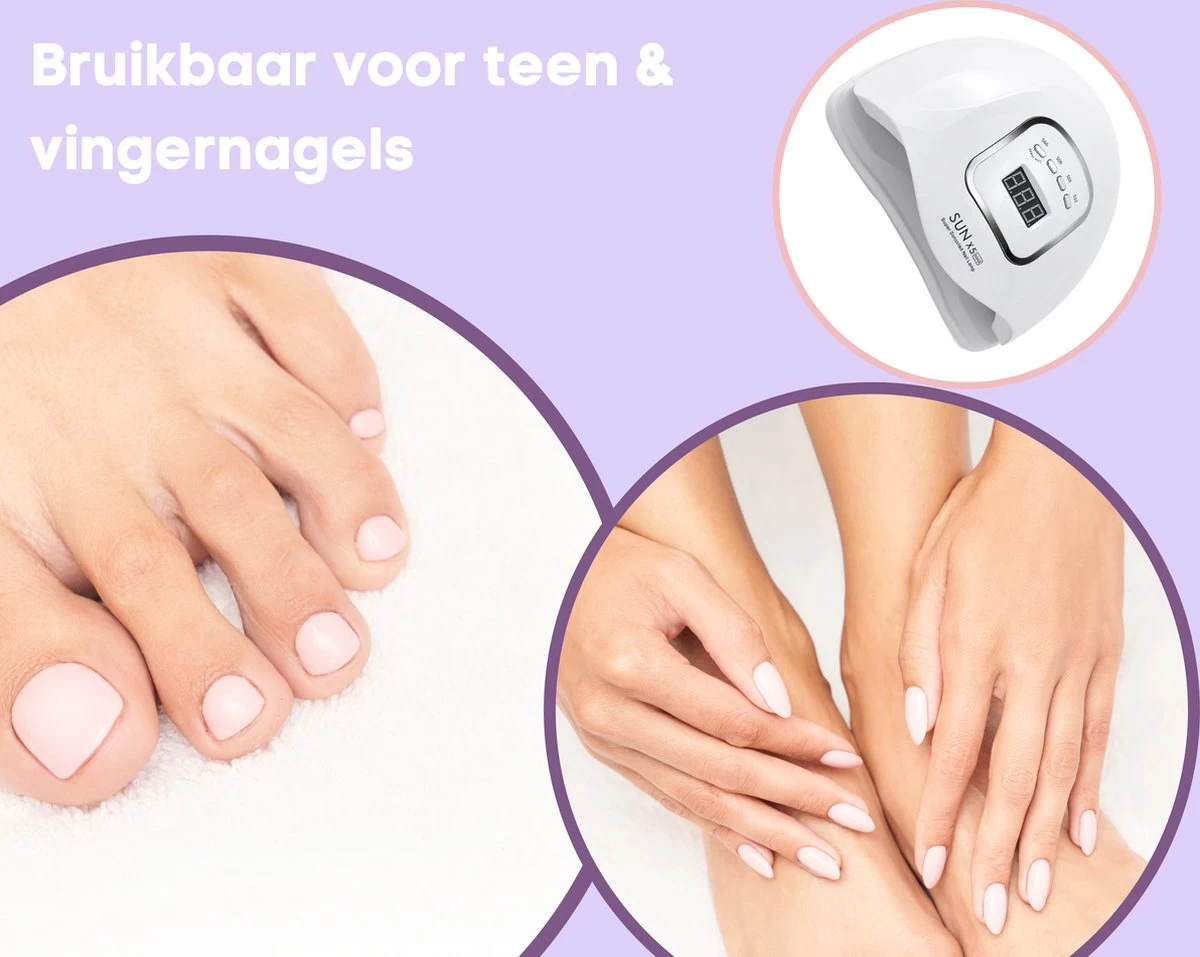 Merkloos Daniqqi - 80 Watt UV LED Lamp Nagels - 45 Leds Nagellamp - Wit 8 Merkloos Daniqqi - 80 Watt UV LED Lamp Nagels - 45 Leds Nagellamp - Wit - Afbeelding 6