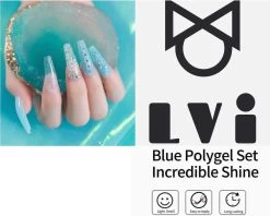 Elvi Polygel Starterskit -Complete Set Inc. USB UV/Led Mini Lamp-6x15g Polygel Kleuren Blauw - Nagelverlenging Polyacryl UV Nagellak-Quick Extension Temperature Color Changing Gel Blue Green -Cosmeticawinkel 1200x960 3