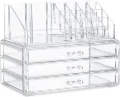 Relaxdays Make-up Organizer Klein - Stapelbaar - Sieradendoosje - Cosmetica - Opbergbox - Doorzichtig -Cosmeticawinkel 1200x971 7