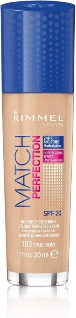 Rimmel London Match Perfection Foundation 103 True Ivory -Cosmeticawinkel 286x1200