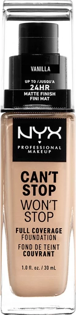 NYX Professional Makeup Can't Stop Won't Stop Foundation - Vanilla CSWSF06 - Full Coverage -Cosmeticawinkel 290x1200 4