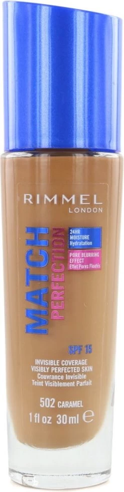 Rimmel London Match Perfection Foundation 502 Caramel -Cosmeticawinkel 303x1200 4