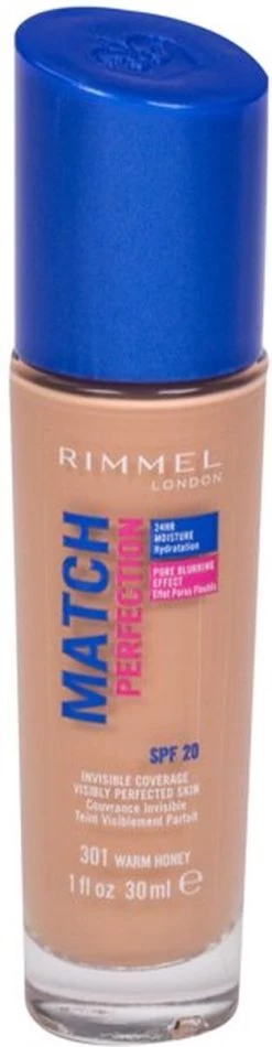 Rimmel London Match Perfection Foundation 301 Warm Honey -Cosmeticawinkel 312x1200 1