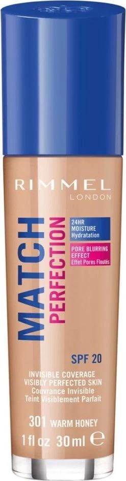 Rimmel London Match Perfection Foundation 301 Warm Honey