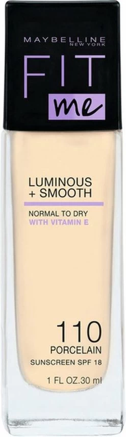 Maybelline - Fit Me Luminous & Smooth Foundation - Porcelain 110 -Cosmeticawinkel 346x1200 1