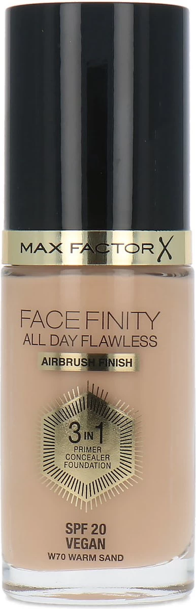 Max Factor Facefinity All Day Flawless 3-In-1 Vegan Foundation 070 Warm Sand 3 Max Factor Facefinity All Day Flawless 3-In-1 Vegan Foundation 070 Warm Sand