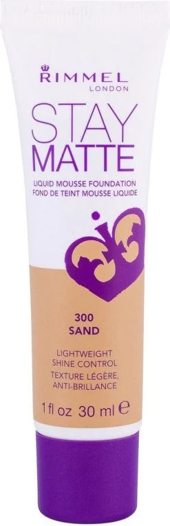 Rimmel London Stay Matte Liquid Foundation - 300 Sand -Cosmeticawinkel 388x1200 1