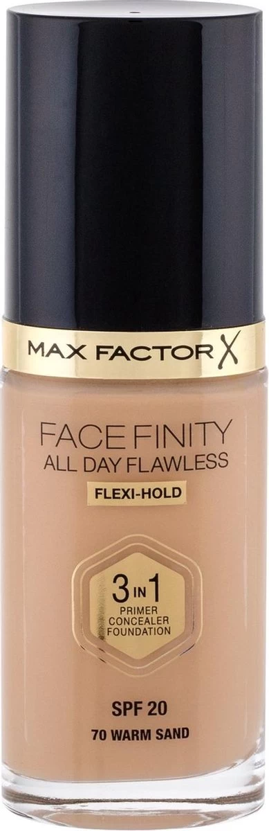 Max Factor Facefinity All Day Flawless 3-In-1 Vegan Foundation 070 Warm Sand 8 Max Factor Facefinity All Day Flawless 3-In-1 Vegan Foundation 070 Warm Sand - Afbeelding 6