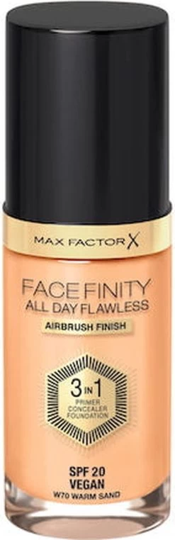 Max Factor Facefinity All Day Flawless 3-In-1 Vegan Foundation 070 Warm Sand 21 Max Factor Facefinity All Day Flawless 3-In-1 Vegan Foundation 070 Warm Sand -Cosmeticawinkel 389x1200 4
