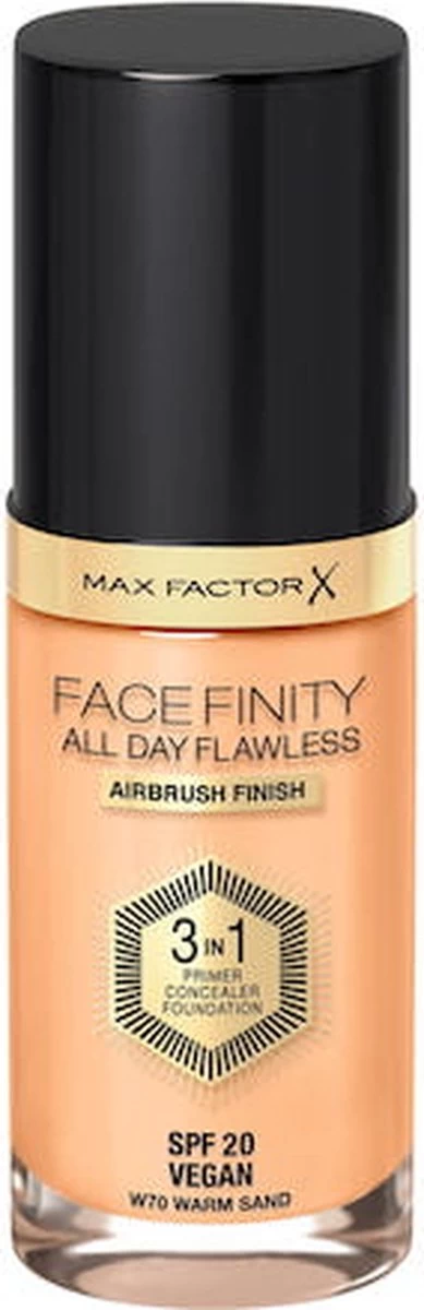 Max Factor Facefinity All Day Flawless 3-In-1 Vegan Foundation 070 Warm Sand 12 Max Factor Facefinity All Day Flawless 3-In-1 Vegan Foundation 070 Warm Sand - Afbeelding 10