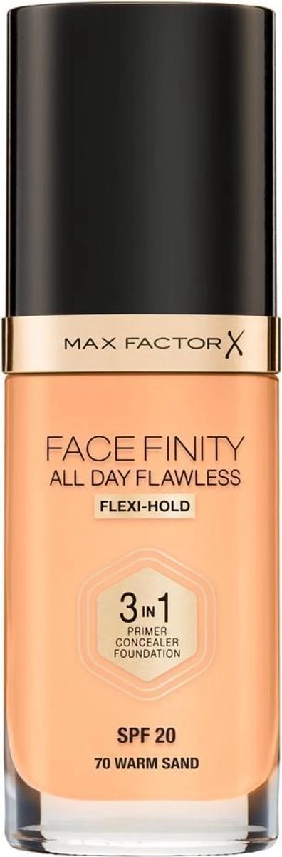 Max Factor Facefinity All Day Flawless 3-In-1 Vegan Foundation 070 Warm Sand 7 Max Factor Facefinity All Day Flawless 3-In-1 Vegan Foundation 070 Warm Sand - Afbeelding 5