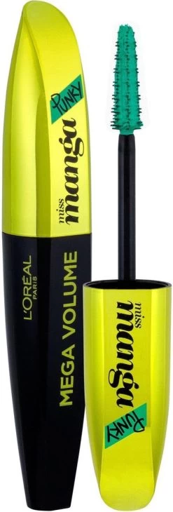 L'Oréal Mega Volume Miss Manga Punky Mascara - Green -Cosmeticawinkel 406x1200 4