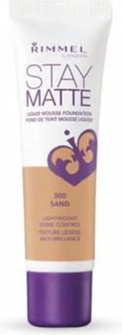 Rimmel London Stay Matte Liquid Foundation - 300 Sand -Cosmeticawinkel 437x1200 1
