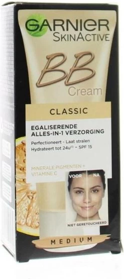 Garnier SkinActive BB Cream Classic Medium 5-in-1 Verzorging - 50 Ml -Cosmeticawinkel 533x1200 2