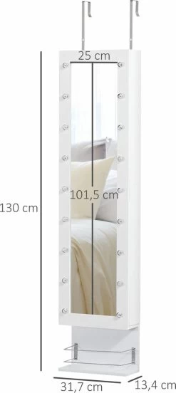 HOMCOM Sieradenkast Met Verlichting 831-326 15 HOMCOM Sieradenkast Met Verlichting 831-326 -Cosmeticawinkel 537x1200 7