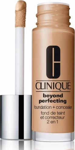 Clinique Beyond Perfecting Foundation + Concealer - 14 Vanilla -Cosmeticawinkel 597x1200 1